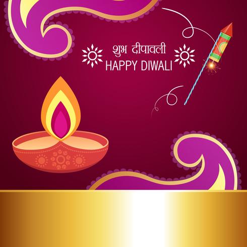 Fondo de saludo diwali vector