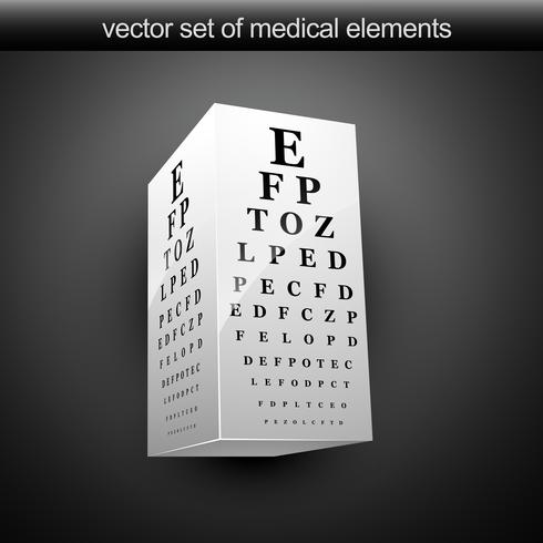 tabla de Vision ocular vector