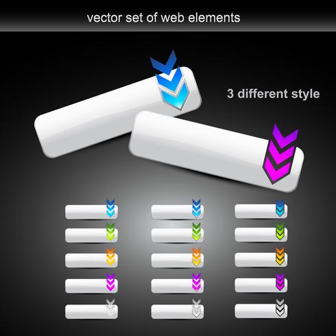 conjunto de vectores de botones de estilo diferente web