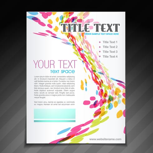 colorful wave brochure flyer design vector