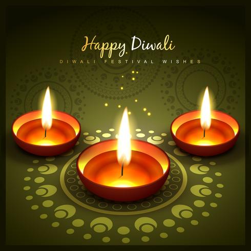 diseño de saludo diwali vector