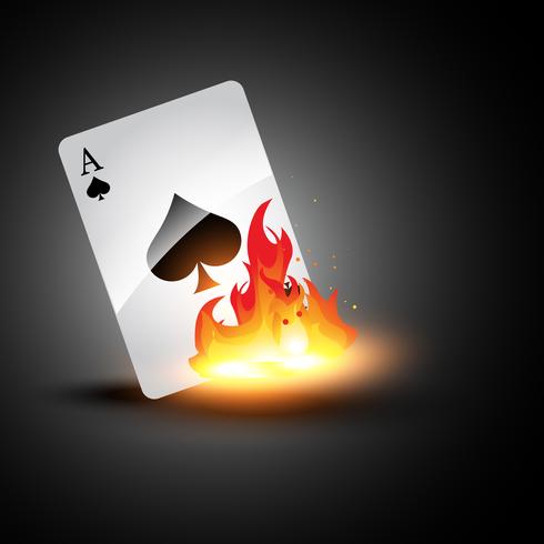vector ace burning card