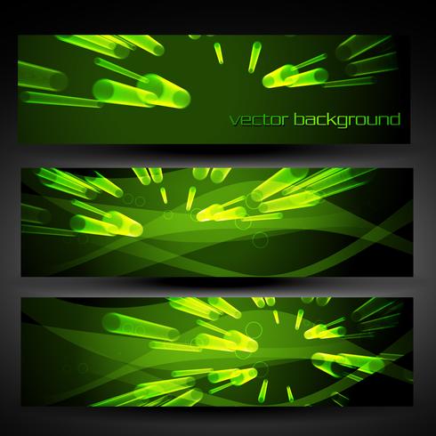 banner abstracto vector verde set 5