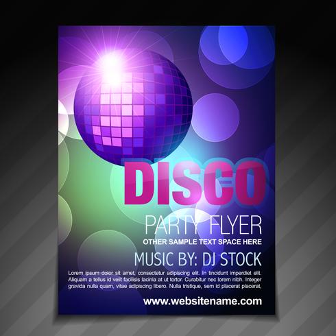 disco party flyer brochure and poster template design vector