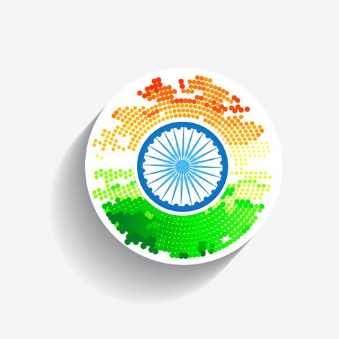 bandera india creativa con estilo vector