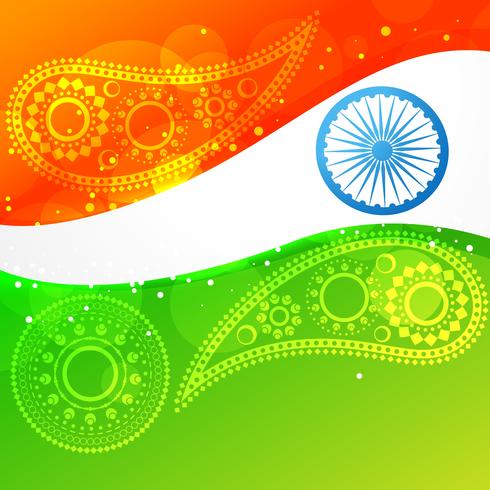 vector wave style indian flag