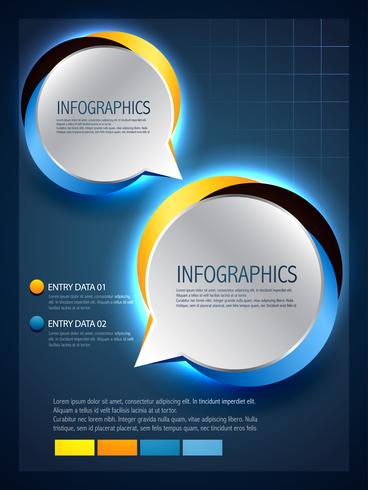 burbujas de discurso en estilo infográfico vector