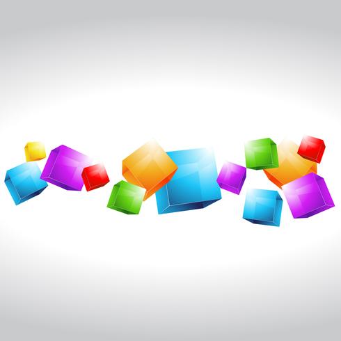 mutli color cubes shapes vector