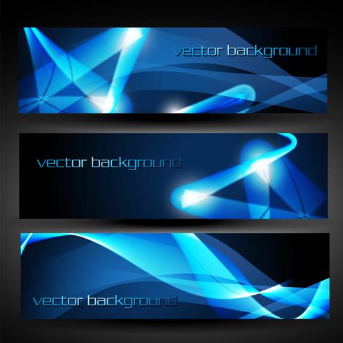 vector blue abstract banner set 3