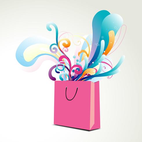 colorful floral bag illustration vector