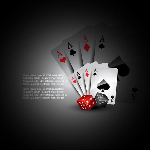 vector playing card and dices