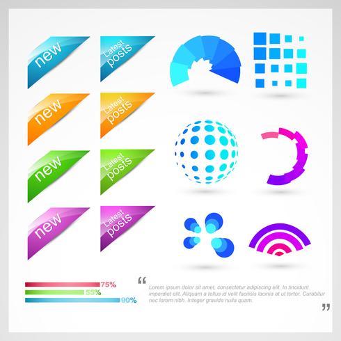 set of web elements vector