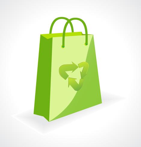 green bag with ecology symbol vector