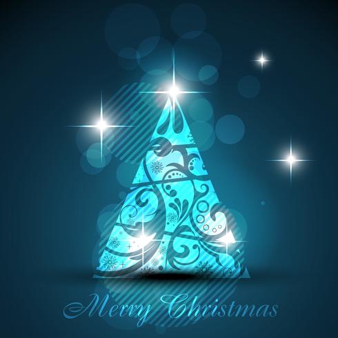 shiny christmas tree vector