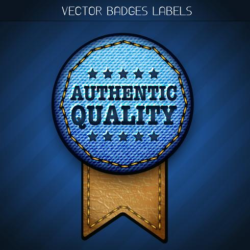 authentic quality label vector