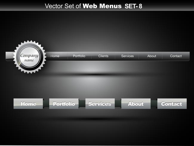 website menu vector