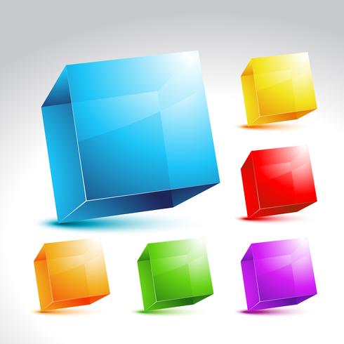 Collection of colorful cube vector