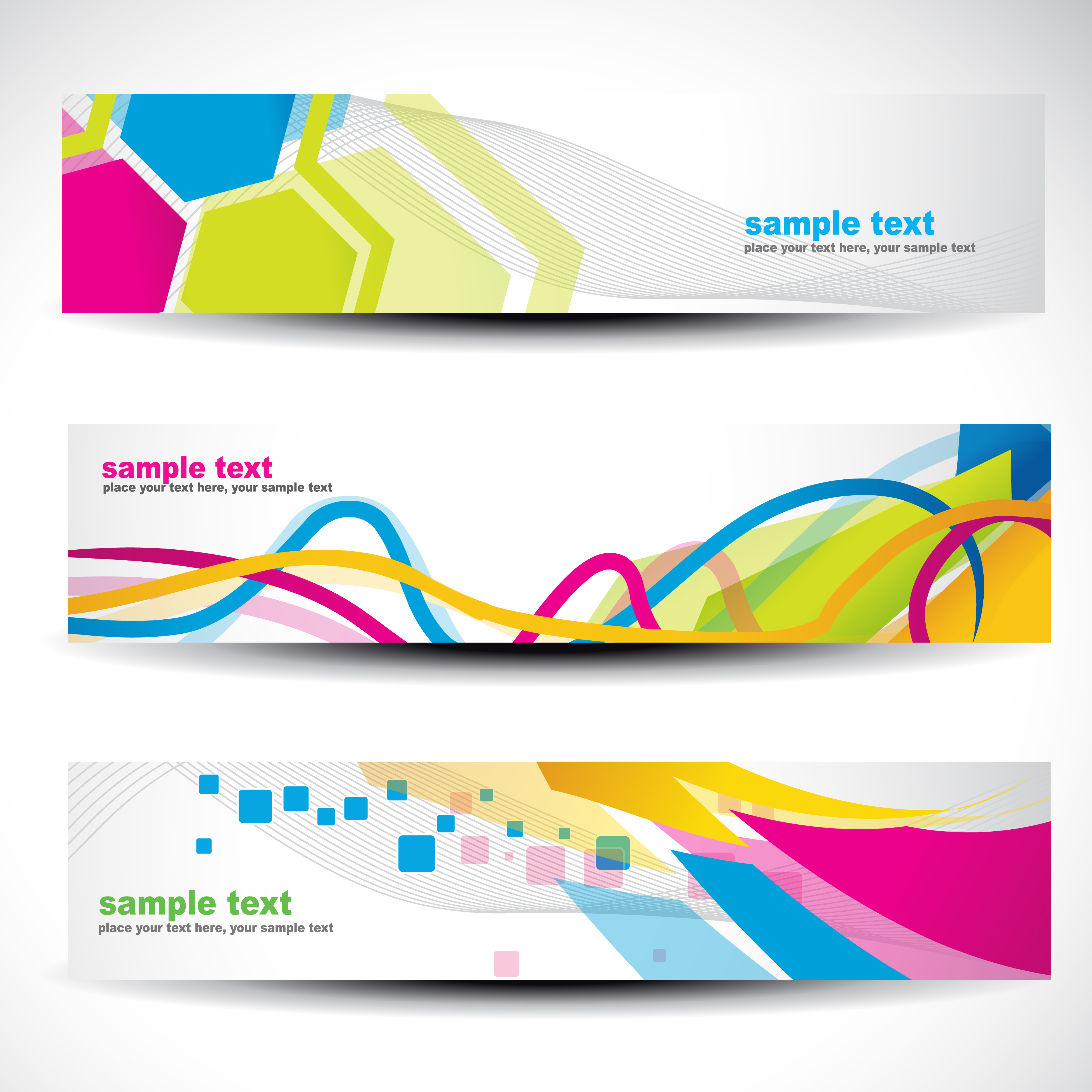 Abstract Header Set 221546 Vector Art At Vecteezy