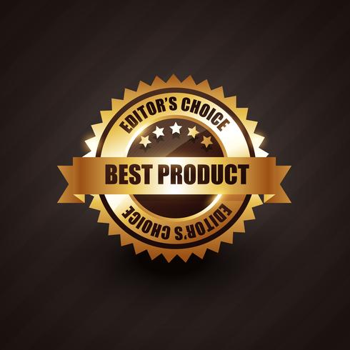 Mejor producto etiqueta oro etiqueta vector diseño