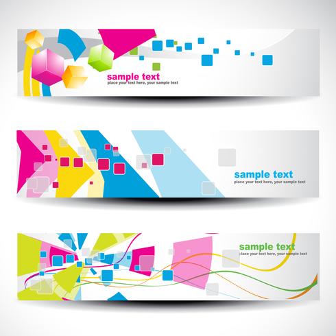 abstract header set vector