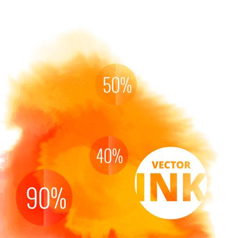 vector water ink splash burst in orange color