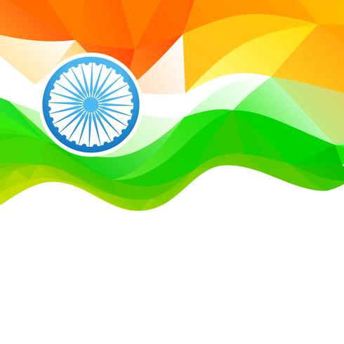 wave style indian flag vector