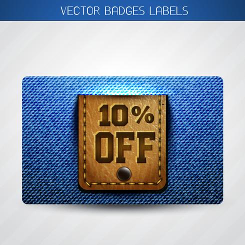 jeans and leather dicount label vector