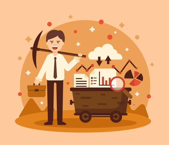 Employee Data Mining Illustration vector
