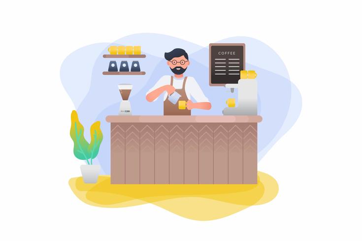 vector de barista