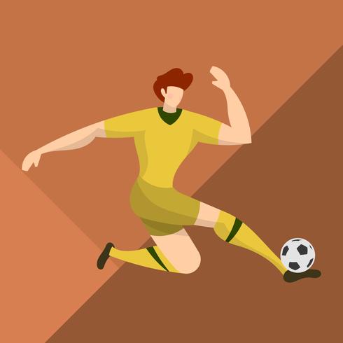 Flat Australia Soccer Player Catch a Ball with Abstract Background Vector Illustration