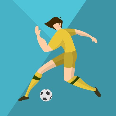 Jugador de fútbol plano de Australia se prepara para disparar ilustración vectorial vector