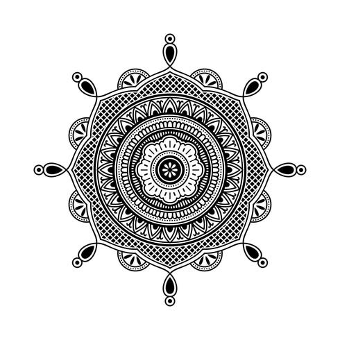 Henna Art Black And White Vector
