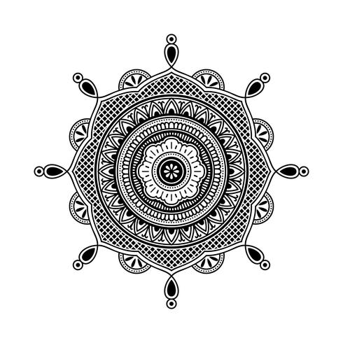 Henna Art Black And White Vector