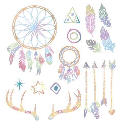 Cute Boho Elements Collection vector