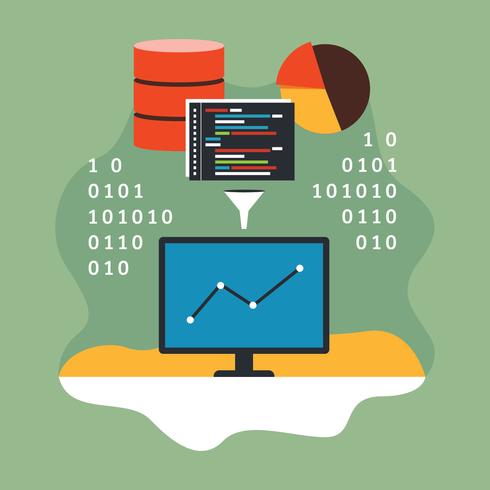 Ilustración de minería de datos vector