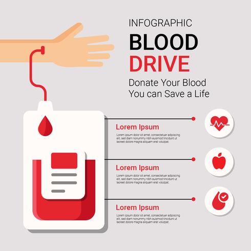 Blood Drive Infographic Vector