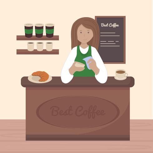 Ilustración de vector barista