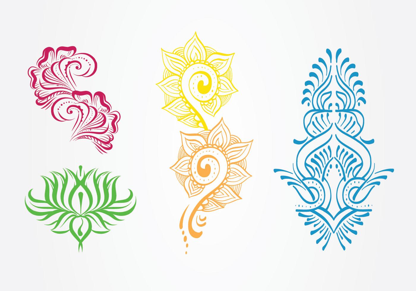 Henna Art Vector Pack - Download Free Vectors, Clipart Graphics