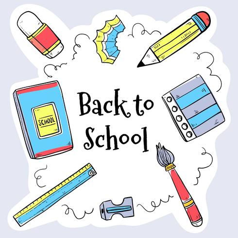 Cute And Colorful School Elements Background vector