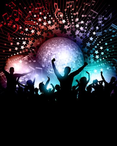 Party background with mirror ball vector