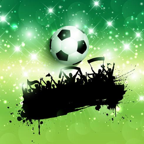 Grunge football or soccer crowd background vector