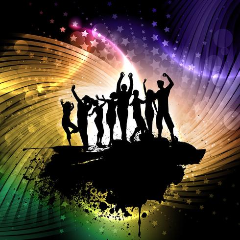 Grunge party people background vector