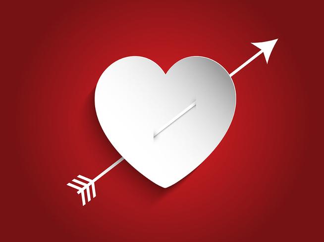 Heart design with arrow vector