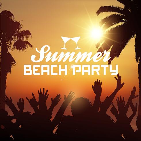 Summer beach party background vector