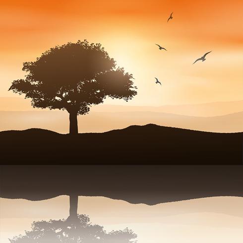 Tree landscape vector