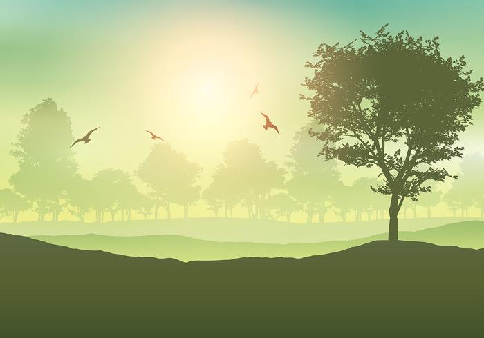 Tree landscape vector