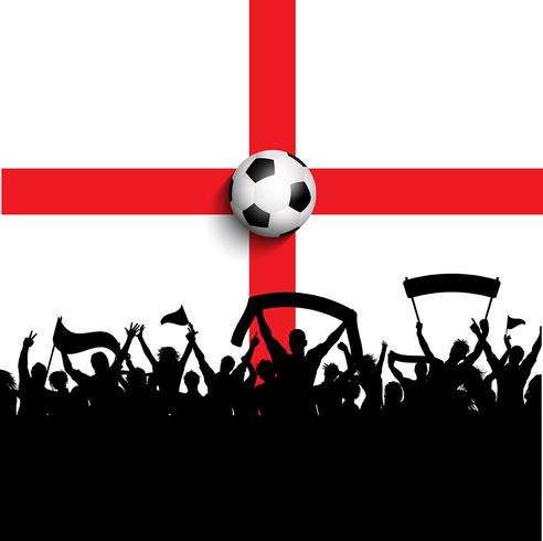 Partidarios del fútbol en la bandera de Inglaterra vector