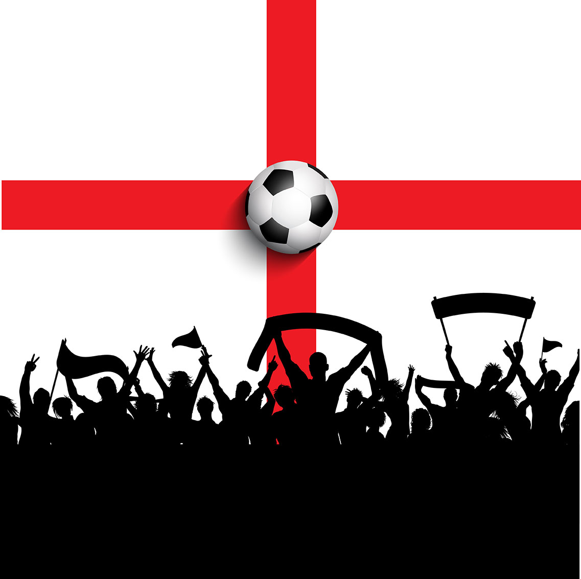 Football supporters on England flag 222827 Vector Art at Vecteezy