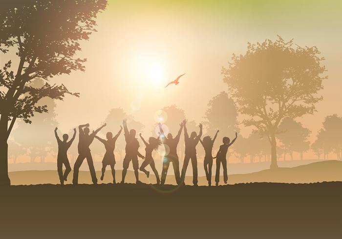 People dancing in the countryside vector