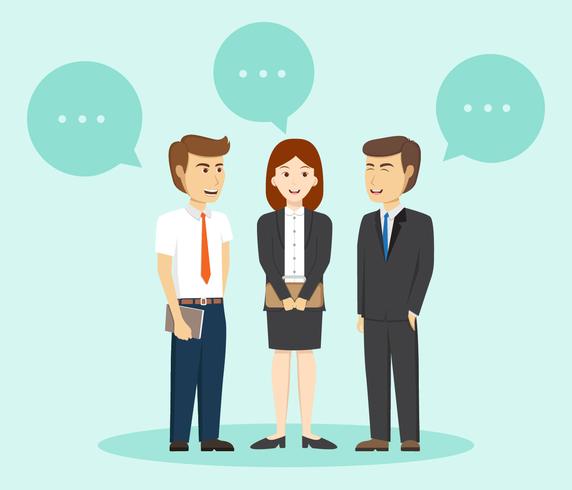 Business People Talk WIth Buble Vector Illustration